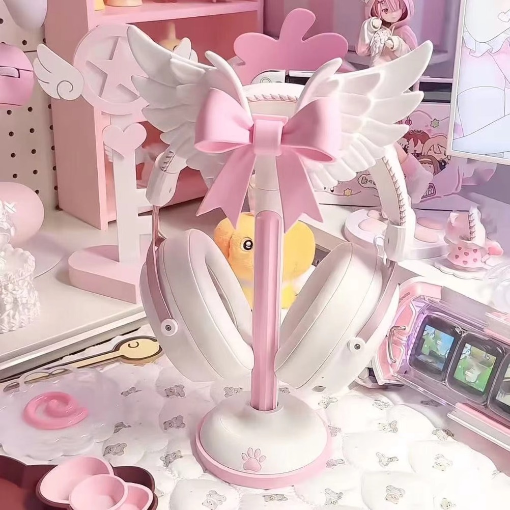 Angel Wing Bow Headset Holder  - Accessories For Your Gaming Room ulasan dan harga