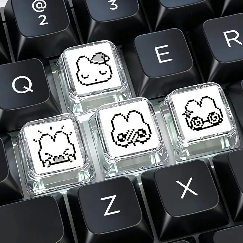 4pcs Cute Pixel Rabbit Express - Gaming Accessories Aesthetic ulasan dan harga
