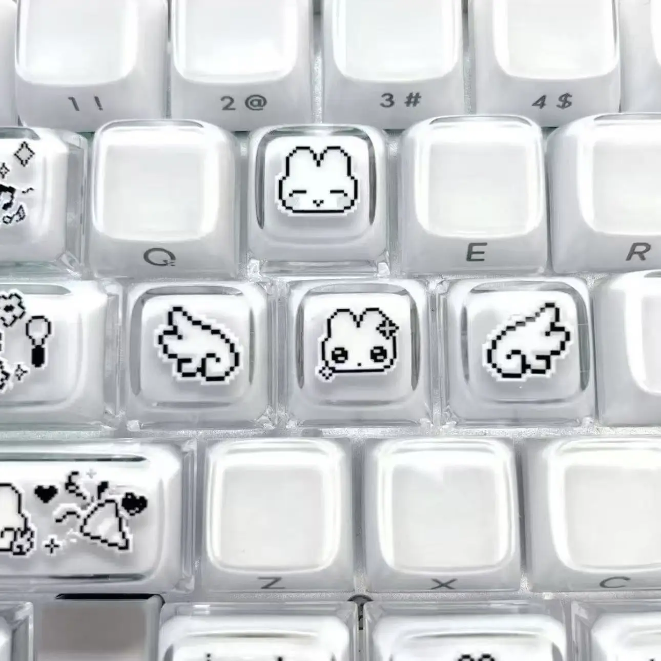 4pcs Cute Pixel Rabbit Express - Gaming Accessories Aesthetic ulasan dan harga
